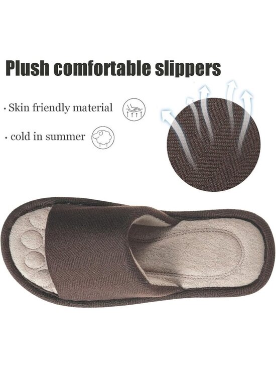 Men\'s Coffee Slippers Breathable Slip-on Indoor Slippers Washable Home Shoes main image 4
